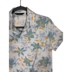 Travis Mathew Shirt Boy's Large White Short Sleeve Tropical Floral
